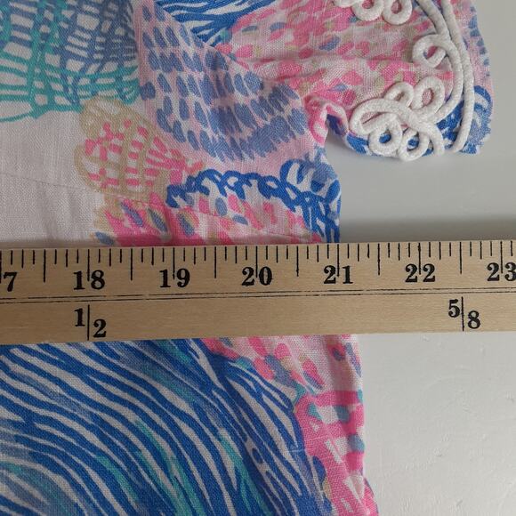 Lilly Pulitzer Ariella Maxi Dress 100% Linen Multi Roar of the Seas Women 10 NWT - Picture 13 of 15